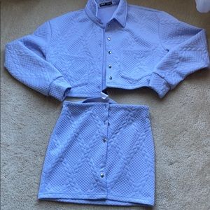 SHEIN violet coat/skirt set